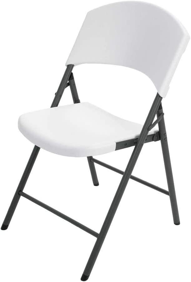 Photo 1 of 4- Lifetime Products Contoured Folding Chair, White
