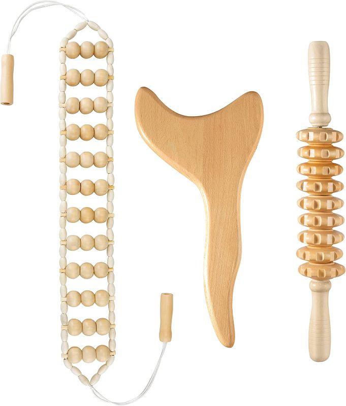 Photo 1 of 3 Pack Wood Therapy Massage Tools Lymphatic Drainage Massager for Body Shaping