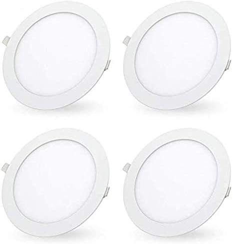 Photo 1 of 7 Inch 18W LED Recessed Ceiling Light, LED Recessed Lighting Retrofit 6000K Daylight White Ultra-Thin LED Ceiling Can Light Downlight Easy Installation 4 Pack