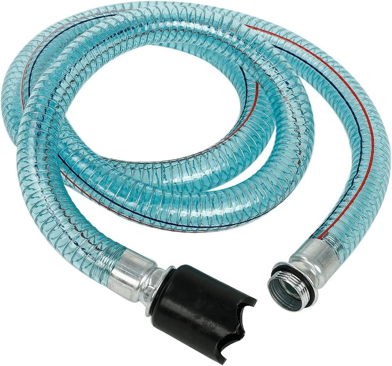 Photo 1 of 1 Inch Suction Hose for Fuel Transfer Pump with Threaded Couplings Oil Diesel Kerosene Transfer Hose Tube 6 Feet Length
