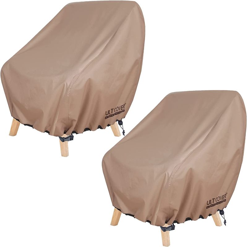 Photo 1 of ***Size: 28x30x32 inch*** ULTCOVER Waterproof Patio Chair Cover – Outdoor Lounge Deep Seat Single Lawn Chair Cover 2 Pack Fits Up to 28W x 30D x 32H inches
