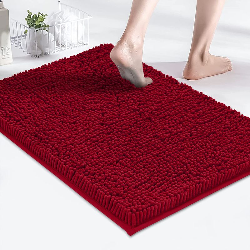 Photo 1 of ***2 Pack***Soft Plush Microfiber Bathroom Rug, Red
