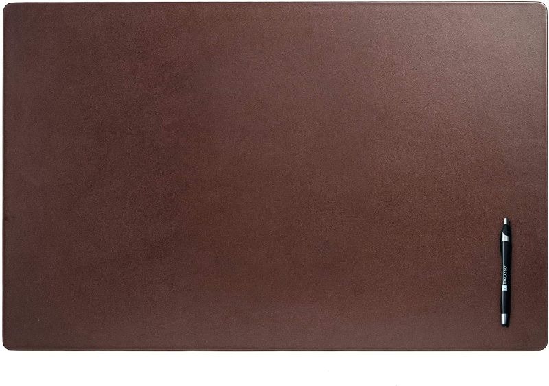 Photo 1 of Dacasso Pad Without Side Rails Luxury Leather Blotter for Writing-Executive Desk Surface Protector, 30 x 19, Chocolate Brown
