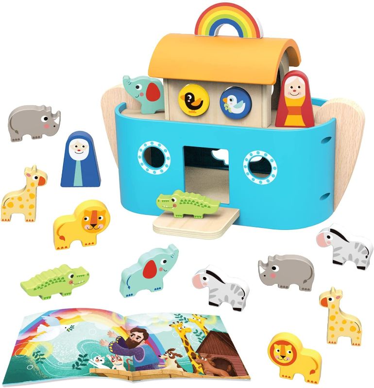 Photo 1 of 
Roll over image to zoom in
TOOKYLAND Noah's Ark Toys for Toddlers Wooden Animal Shape Sorter Toys, Baptism Gifts for Boys and Girls, Bible Story Toys with Story Book, Montessori Educational Toys for 2 3 4 Year Old