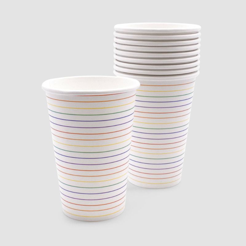 Photo 1 of 4 packs 12oz 10ct Pride Paper Cups Rainbow