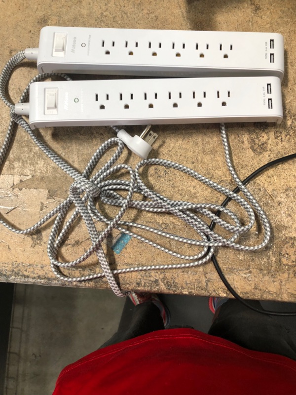 Photo 2 of 2 Pack Power Strip - 12FT Long Extension Cord TESTED AND FUNCTIONS