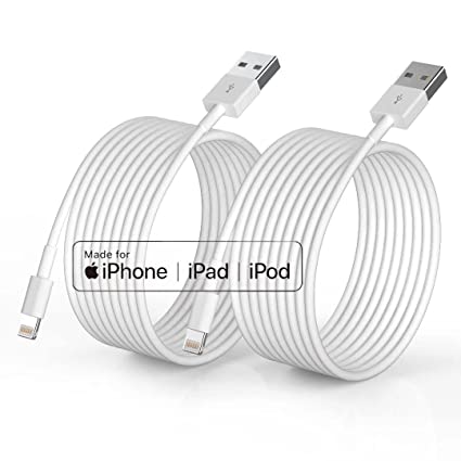 Photo 2 of (4 ITEM BUNDLE) iPhone Charger [Apple MFi Certified], 2Pack 6ft Fast Lightning Cable for Long iPhone Cable Cord, Apple Charging Cable Cord for iPhone 12/11 Pro/11/XS MAX/XR/8/7/6s/6/5S/SE iPad/Air Original + Amazon Basics High-Speed HDMI Cable (18 Gbps, 4