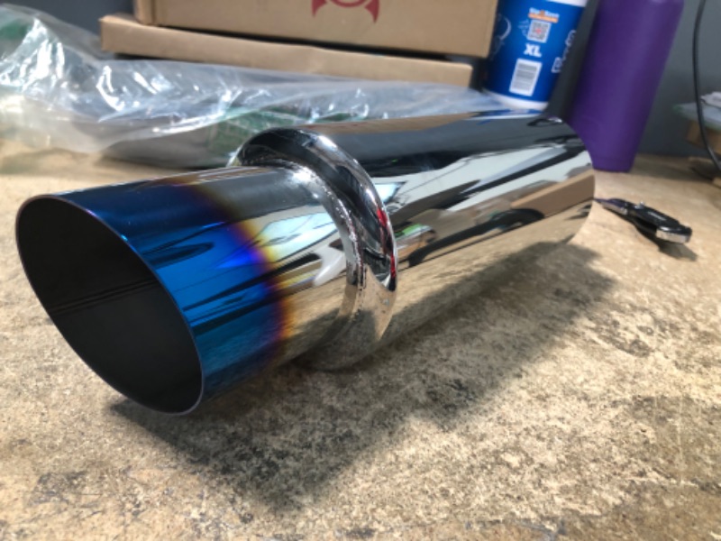 Photo 1 of EVIL ENERGY 2" Inlet 3" Outlet Exhaust Tip Burnt Muffler Universal 14.8" Length