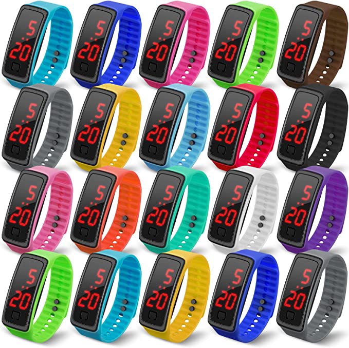 Photo 1 of 20 Pack Silicone Led Watch Kids Unisex LED Wrist Watch Student Electronic Watches Creative Touch Screen Watch Birthday Party Return Gifts (20 Pack)