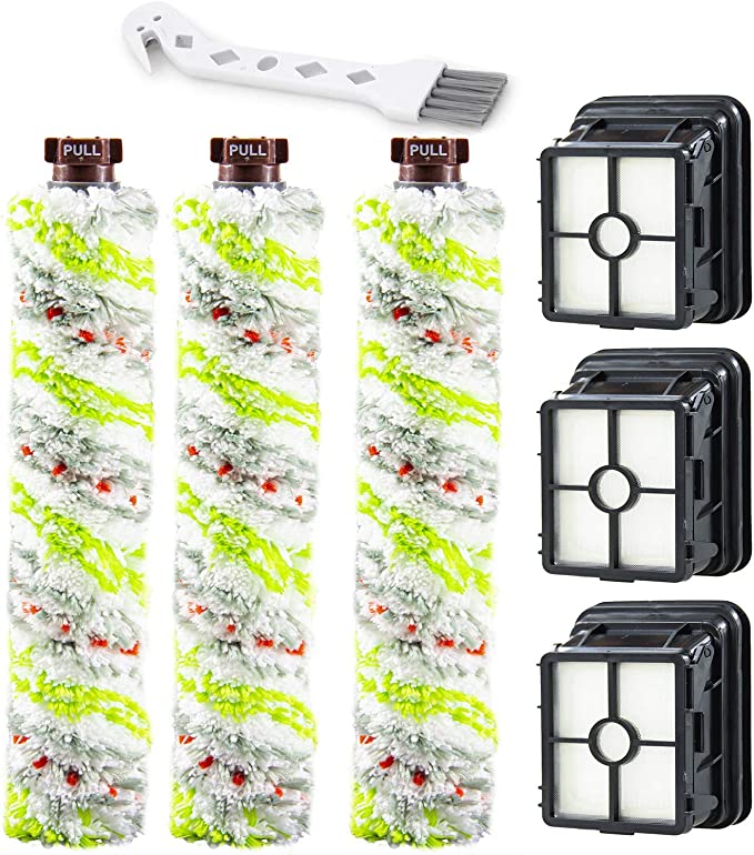 Photo 1 of 2306A,1785A Replacements 3 Pack Multi Surface Pet Brush Roll 2306A and 3 Pack 1866 Vacuum Filter Compatible with Bissell CrossWave 1785 2306 2551 Wet Dry Vacuum Cleaner