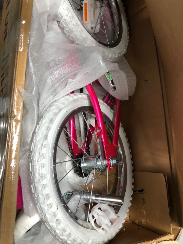 Photo 3 of Dynacraft Magna Kids Bike Girls 16 Inch Wheels with Training Wheels in Pink for Ages 4 Years and Up