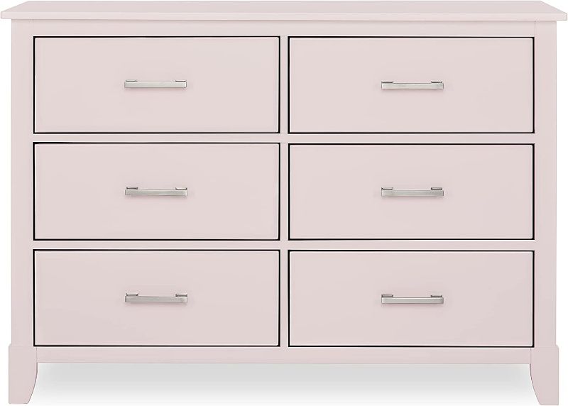 Photo 1 of **Only one Box Out Of Two**Dream On Me Universal Double Dresser in Blush Pink, Kids Bedroom Dresser, Six Drawers Dresser, Mid-Century Modern, Made of Solid, Sustainable Pinewood, Easy Assembly
