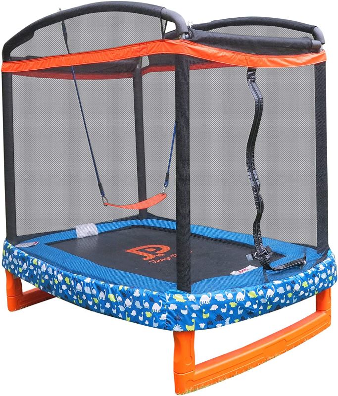 Photo 1 of 72" x 50" Rectangle Indoor/Outdoor Trampoline & Safety Net Combo. A Great Gift for Toddlers & Kids ASTM Safety Approved
