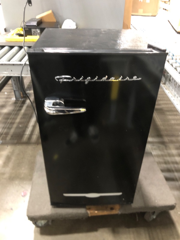 Photo 2 of ***PARTS ONLY*** FRIGIDAIRE EFR376-BLACK 3.1 Cu Ft Black Retro Bar Fridge with Side Bottle Opener
