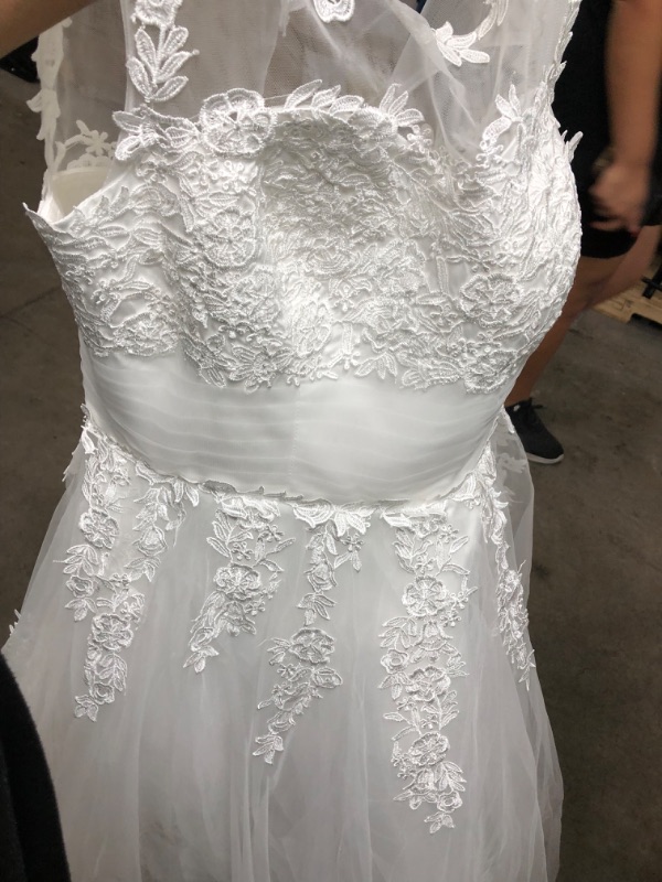 Photo 1 of Flower Girl Lace Long Dress for Kids Wedding Bridesmaid Pageant Party Formal Princess Communion Tulle Maxi Gown