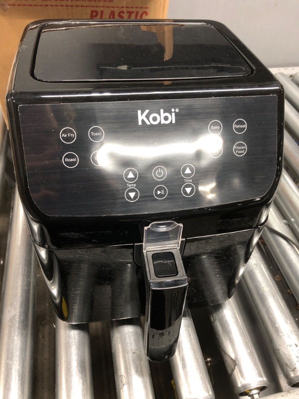 Photo 3 of *Nonfunctional/Parts Only* Kobi Air Fryer, XL 5.8 Quart,1700-Watt Electric Hot Air Fryers Oven & Oilless Cooker, LED Display, 8 Preset Programs, Shake Reminder, for Roasting, Nonstick Basket, ETL Listed (100 Recipes Book Included) (Black)