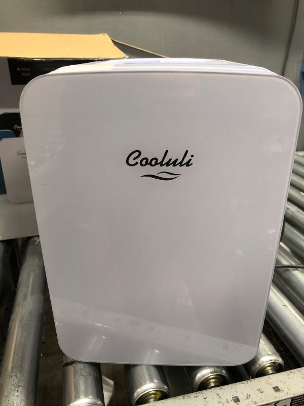 Photo 6 of ***PARTS ONLY*** Cooluli 10L Mini Fridge for Bedroom - Car, Office Desk & College Dorm Room - 12v Portable Cooler & Warmer for Food, Drinks, Skincare, Beauty & Makeup - AC/DC Small Refrigerator with Glass Front, White 10 Liter White