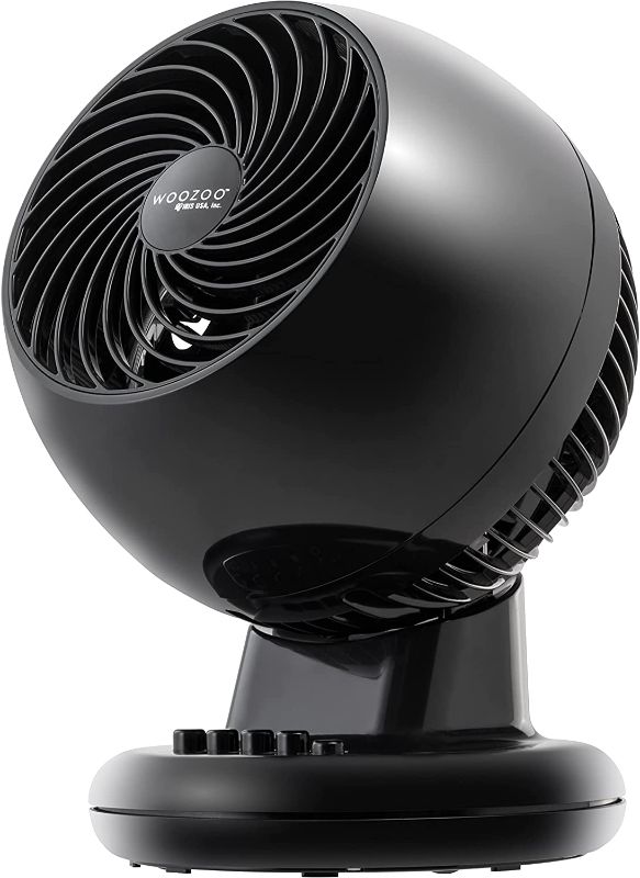 Photo 1 of *TESTED* IRIS USA WOOZOO Oscillating Fan, Vortex Fan, Air Circulation, 3 Speed Settings, 6 Tilting Head Settings, 46ft Max Air Distance, Medium, Black
