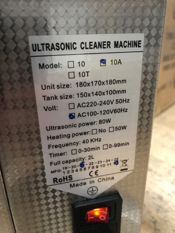 Photo 4 of CREWORKS Ultrasonic Cleaner with Heater and Timer