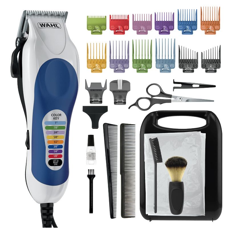 Photo 1 of Wahl Clipper Color Pro Complete Haircutting Kit with Easy Color Coded Guide Combs - Electric Razor for Trimming & Grooming Men, Women, & Children - Model 79300-1001M
