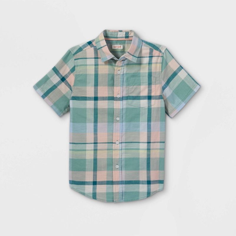 Photo 1 of Boy' Woven Button-Down Hort Leeve Hirt - Cat & Jack™
small