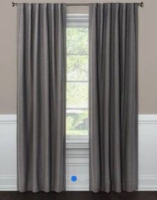 Photo 1 of Blackout Aruba Linen Window Curtain Panel - Threshold charcoal 