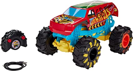 Photo 1 of ?Hot Wheels RC Monster Trucks 1:15 Scale HW Demo Derby, 1 Remote-Control Toy Truck with Terrain Action Tires, Toy for Kids 4 Years Old & Older
