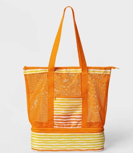 Photo 1 of Beach Bag Sun Squad Beach Bag With Towel Carrying Strap orange 
