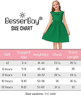 Photo 1 of BesserBay Girl's Elastic Waist Ruffle Sleeveless Summer Midi Backless Dress 4-12 Years
