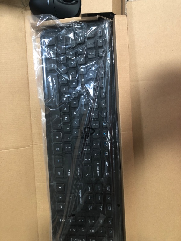 Photo 1 of Amazon Basics USB Wired Computer Keyboard and Wired Mouse Bundle Pack
