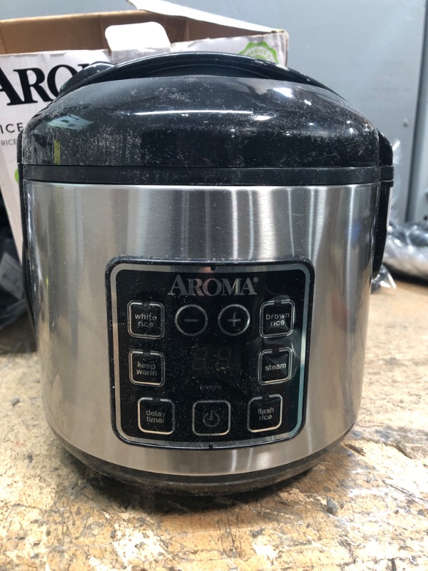 Photo 1 of Aroma Digital Rice Cooker and Food Steamer, Silver, 8 Cup