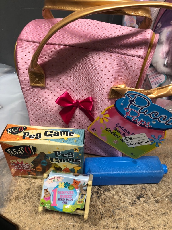 Photo 1 of BUNDLE OF KIDS ITEMS 
Dot Glam Bag - MISSING TOY DOG 
Li'l Woodzeez Babeez Surprise
NETO O PEG GAME
LUNCH ICE CUBE 
