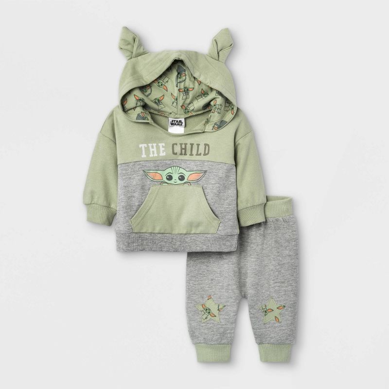 Photo 1 of Baby Boys' 2pc Star Wars Baby Yoda French Terry Pullover and Jogger Set - NEW BORN