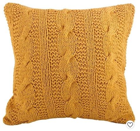 Photo 1 of 20"x20" Oversize Cable Knit Design Square Throw Pillow - Saro Lifestyle  20 Inches (L), 20 Inches (W), 5 Inches thick

