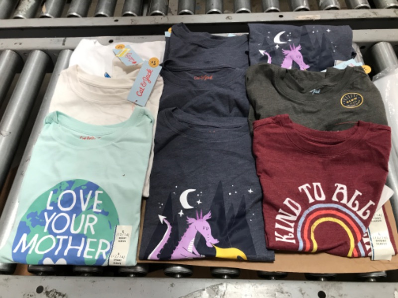 Photo 1 of 9 PACK: Mixed lot of kids shirts size Large