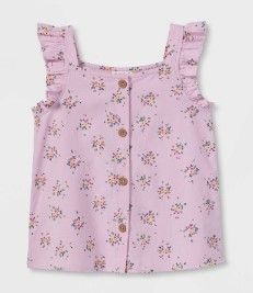 Photo 1 of Girl' Printed Leevele Woven Top - Cat & Jack™ Purple Large
