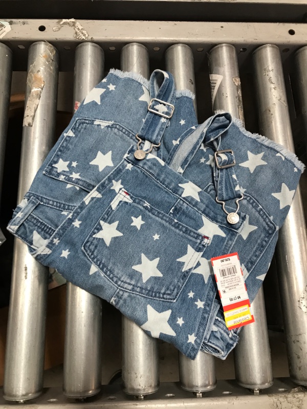 Photo 2 of Girls' Star Printed Jean Shortalls - Cat & Jack™ Medium Wash medium 

