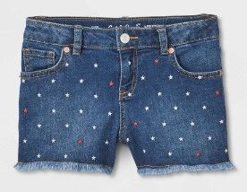 Photo 1 of Girls' Star Jean Shorts - Cat & Jack™ Dark Wash Size XL
