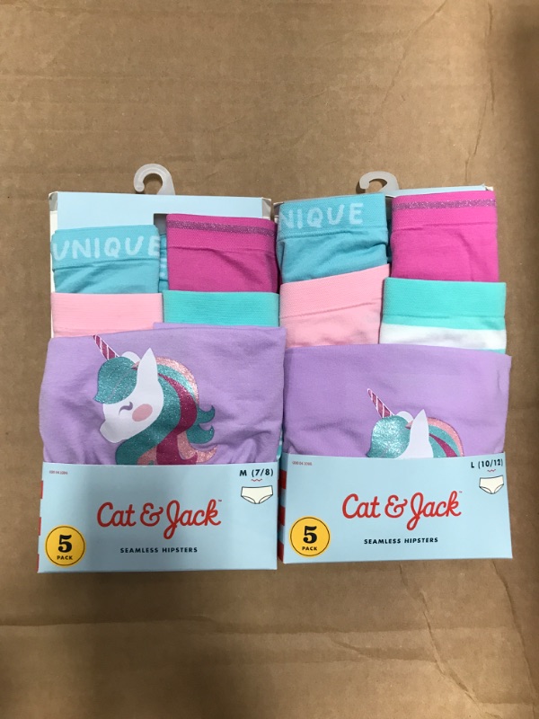 Photo 2 of 2 PACK: Girls' 5pk Unicorn Seamless Hipster - Cat & Jack™ sizes Medium & large

