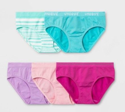 Photo 1 of 2 PACK: Girls' 5pk Unicorn Seamless Hipster - Cat & Jack™ sizes large
