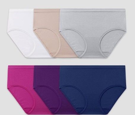 Photo 1 of Fruit of the Loom Women's Seamless Low-Rise Briefs 6pk - Colors May Vary size 5 

