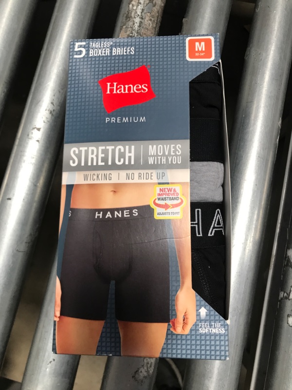 Photo 2 of Hanes Premium Men's 5pk Boxer Briefs - Colors May Vary Medium 

