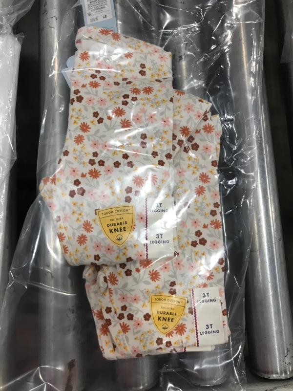 Photo 1 of 3 PACK: Toddler Girls' Floral Leggings - Cat & Jack™ Cream 3T
