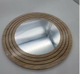 Photo 1 of 4 PACK: Round Wood Circle Mirror 12" 
