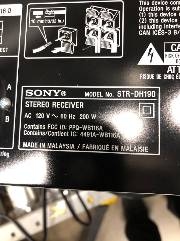 Photo 7 of Sony STRDH190 2-ch Home Stereo Receiver with Phono Inputs & Bluetooth Black