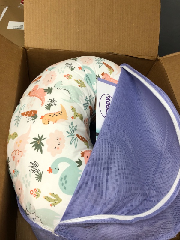 Photo 2 of Boppy Nursing Pillow and Positioner—Original | Blush Baby Dino | Breastfeeding, Bottle Feeding, Baby Support | with Removable Cotton Blend Cover