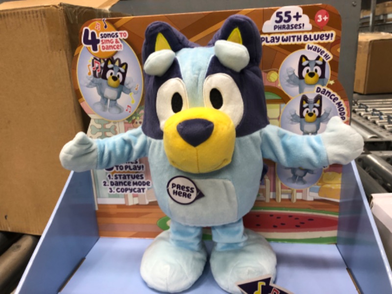 Photo 2 of Bluey Dance and Play 14" Animated Plush | Over 55 Phrases and Songs, Multicolor