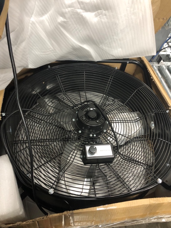 Photo 2 of Aain(R) AA011 24-Inch High Velocity Industrial Drum Fan, 7500 CFM Air Circulator for Warehouse, Garage, Workshop and Barn Use,Two-Speed, Black 24 Inch (7500 CFM)