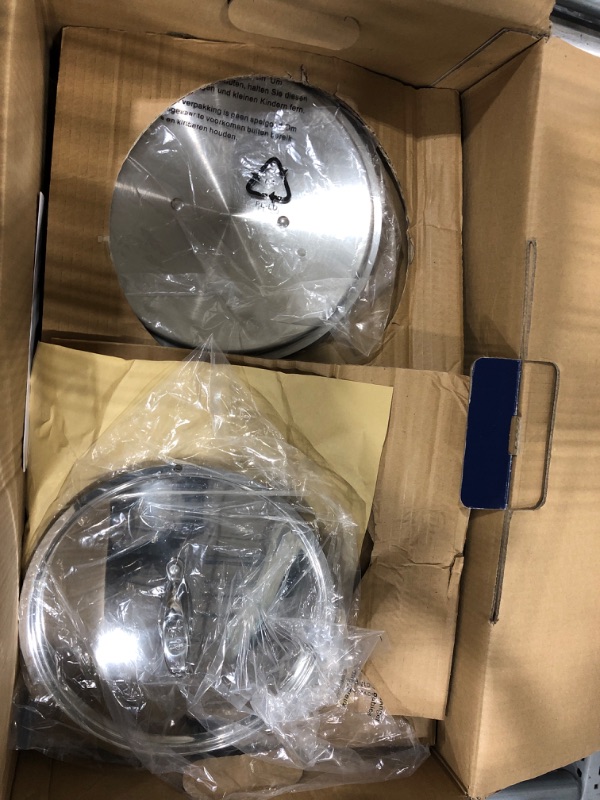 Photo 1 of HENCKELS Clad Impulse 10-pc 3-Ply Stainless Steel Pots and Pans Set, Cookware Set, Fry Pan, Saucepan with Lid, Saute Pan with Lid, Dutch Oven with Lid, Stay-Cool Handles, Induction Stove Compatible 10 pc Stainless Steel