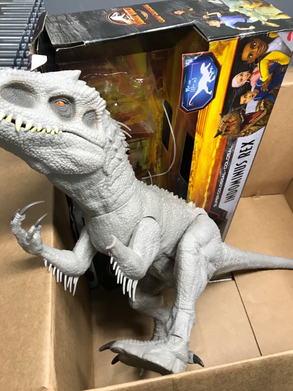 Photo 2 of *NCOMPLETE***Jurassic World Camp Cretaceous Large Dinosaur Toy, Super Colossal Indominus Rex Action Figure 3.5 Feet Long with Eating Feature???